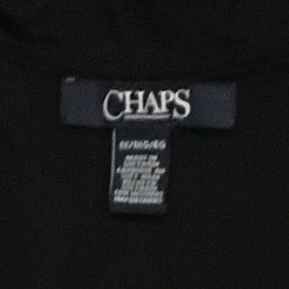 Chaps Gothic Black Ruffle Collar Tie Up Tank Top - Picture 7 of 12